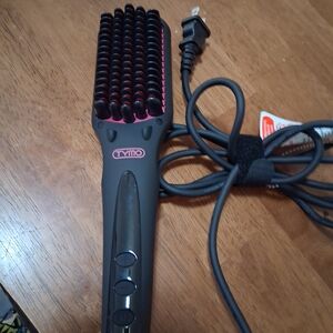 TYMO Pink and Black Heated Straightening Brush - Women Hair Styling